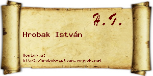Hrobak István névjegykártya
